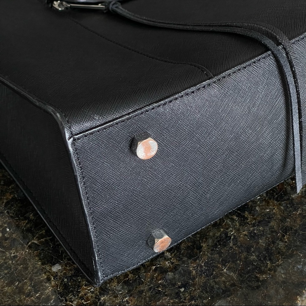 Rebecca Minkoff Medium Mab Oil Malaga Leather Black Shoulder Bag Tote - Picture 11 of 16